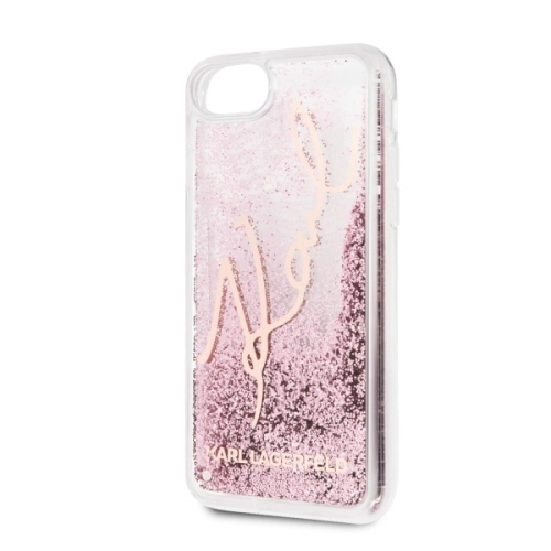 Kup Etui Karl Lagerfeld KLHCI8TRKSRG Apple iPhone SE 2022/SE 2020/8/7 růžovo-zlatý/rose gold Glitter Signature - KLD263RS - {ean13} - Sklep Home Screen