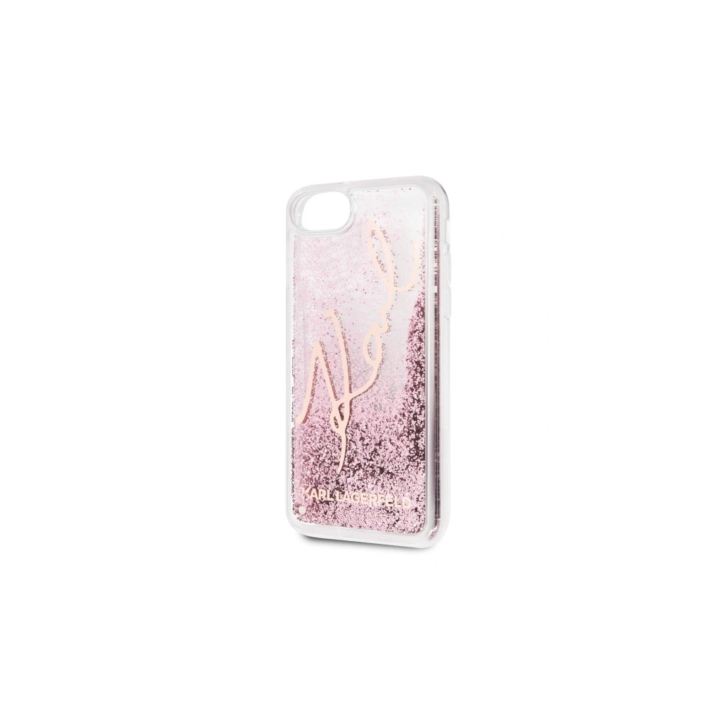 Etui Karl Lagerfeld KLHCI8TRKSRG Apple iPhone SE 2022/SE 2020/8/7 różowo-złoty/rose gold Glitter Signature