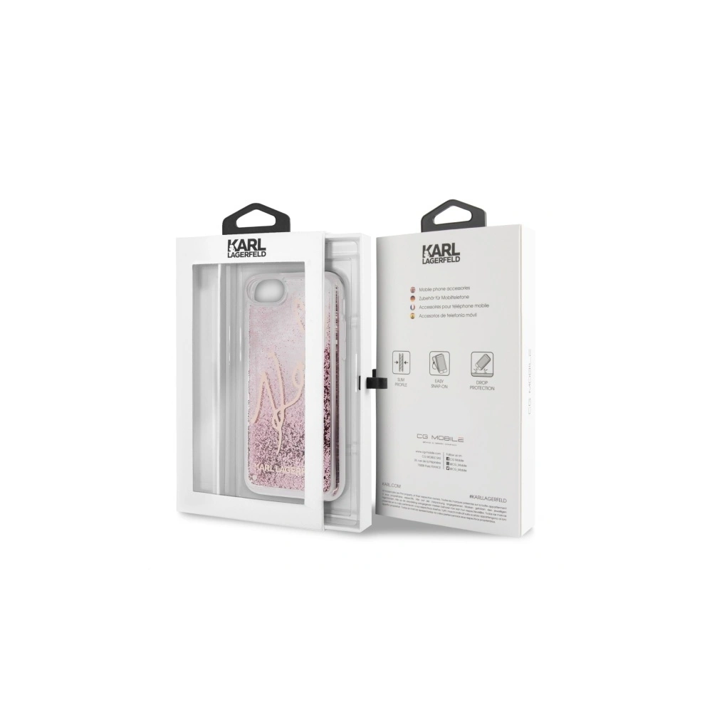 Etui Karl Lagerfeld KLHCI8TRKSRG Apple iPhone SE 2022/SE 2020/8/7 różowo-złoty/rose gold Glitter Signature