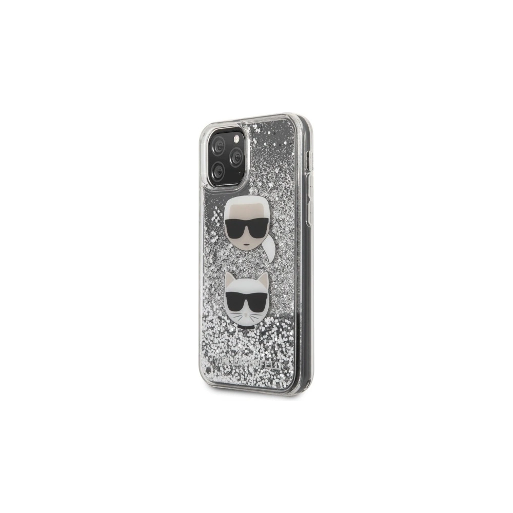Etui Karl Lagerfeld KLHCN58KCGLSL Apple iPhone 11 Pro hardcase srebrny/silver Glitter Karl&Choupette