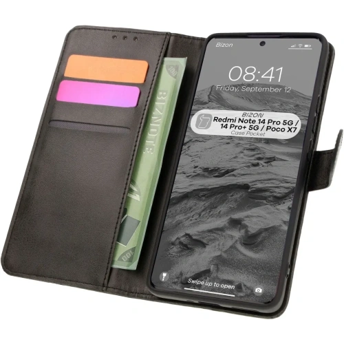 Kup Etui z klapką Bizon Case Pocket do Xiaomi Redmi Note 14 Pro 5G / Poco X7 czarne - BIZ8512 - {ean13} - Sklep Home Screen