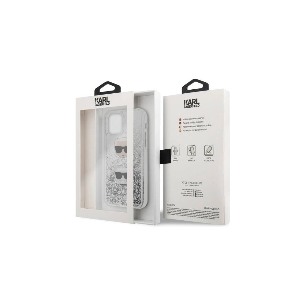 Etui Karl Lagerfeld KLHCN58KCGLSL Apple iPhone 11 Pro hardcase srebrny/silver Glitter Karl&Choupette