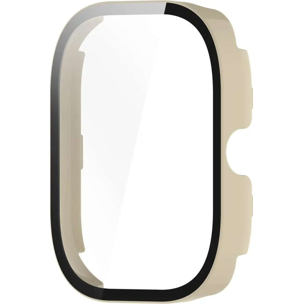 Etui ze szkłem do zegarka Bizon Case+Glass Watch do Xiaomi Redmi Watch 5 beżowe