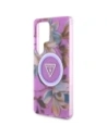 Kup Etui Guess Glitter Flowers Triangle Buttons MagSafe do Samsung Galaxy S25 Ultra fialový - GUE4317 - {ean13} - Sklep Home Screen