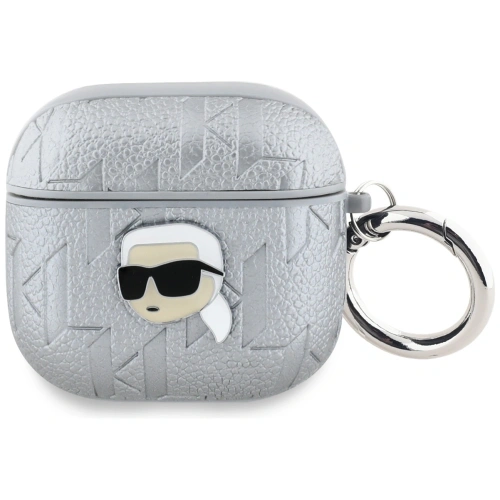 Kup Etui Karl Lagerfeld Monogram Karl Head do Apple AirPods 4 srebrny - KLD21910 - {ean13} - Sklep Home Screen