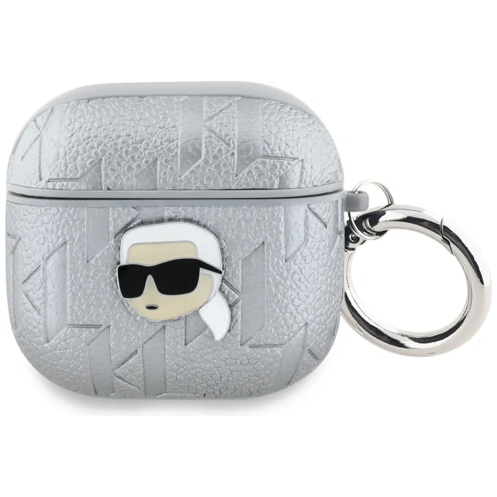 Etui Karl Lagerfeld Monogram Karl Head do Apple AirPods 4 srebrny