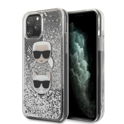 Kup Karl Lagerfeld Apple Tasche KLHCN65KCGLSL iPhone 11 Pro Max Hartschale silber/silber Glitter Karl&Choupette - KLD266SLV - {ean13} - Sklep Home Screen