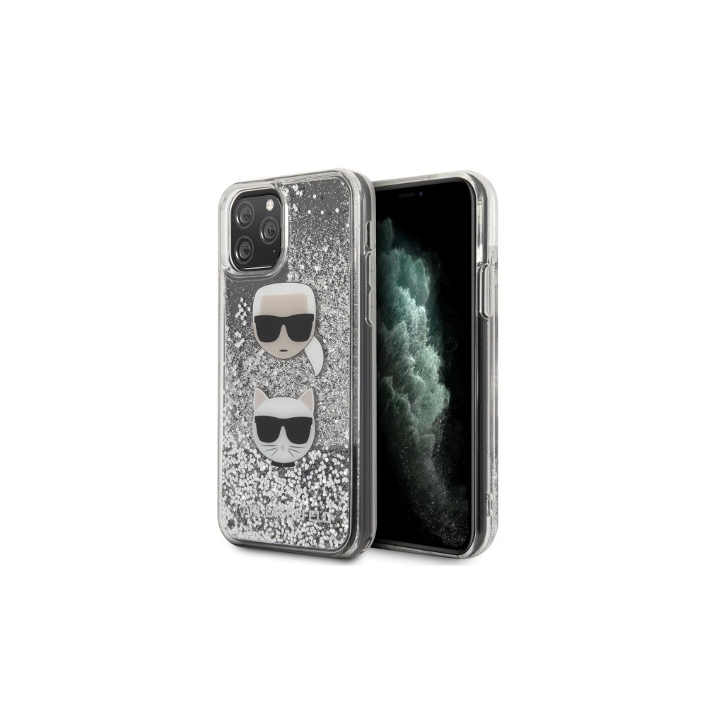 Etui Karl Lagerfeld KLHCN65KCGLSL Apple iPhone 11 Pro Max hardcase srebrny/silver Glitter Karl&Choupette