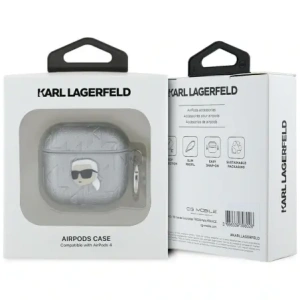 Kup Karl Lagerfeld Monogram Karl Head Apple AirPods 4 Silber - KLD21910 - {ean13} - Sklep Home Screen