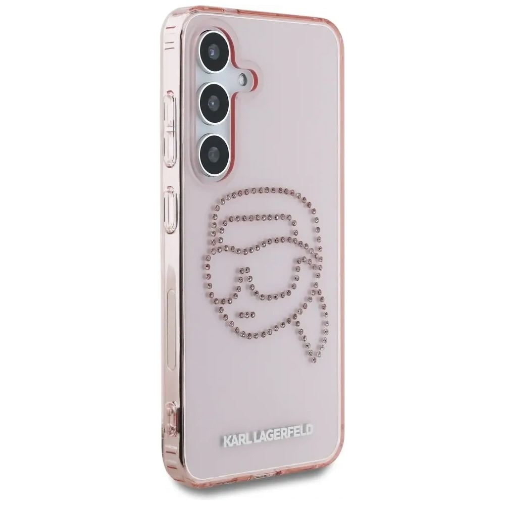 Etui Karl Lagerfeld Rhinestones K. Head Logo do Samsung Galaxy S25 różowy