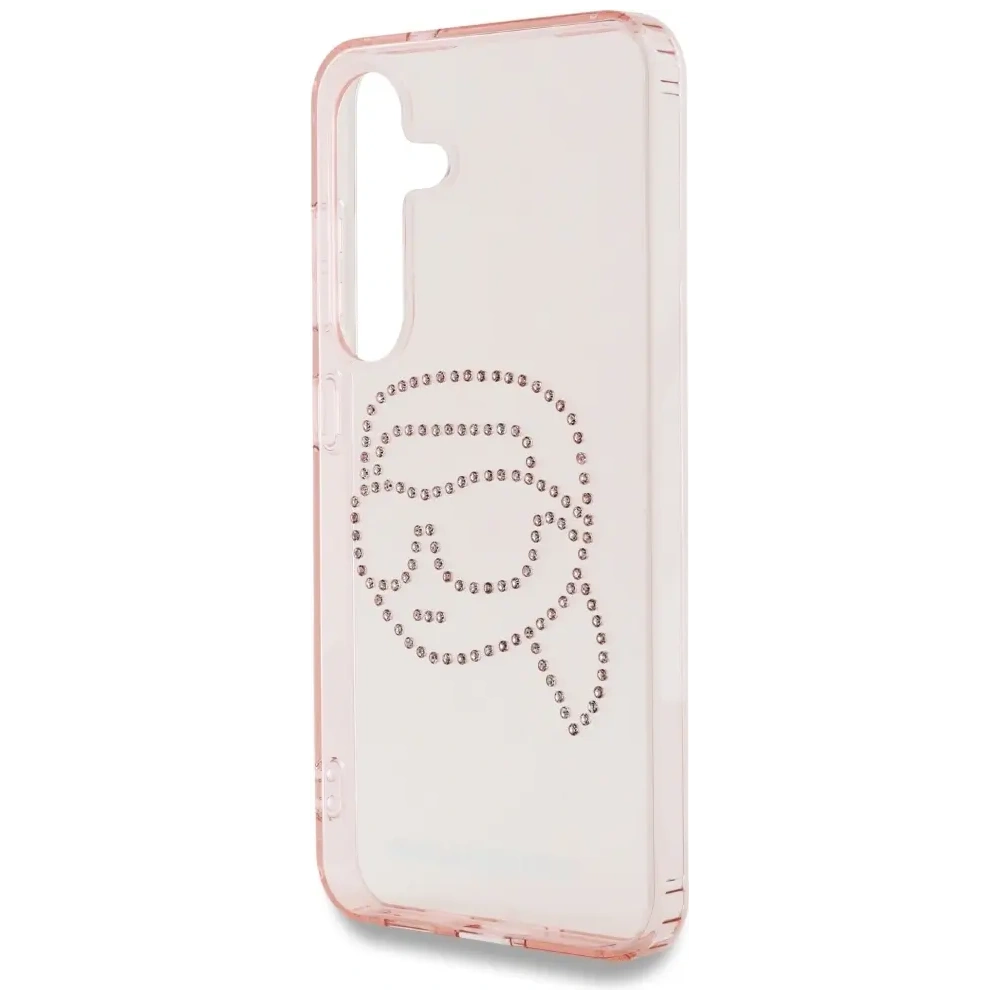 Etui Karl Lagerfeld Rhinestones K. Head Logo do Samsung Galaxy S25 różowy