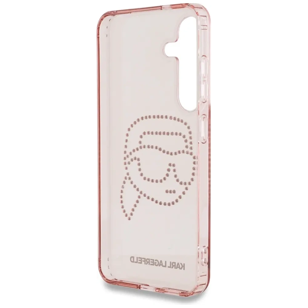 Etui Karl Lagerfeld Rhinestones K. Head Logo do Samsung Galaxy S25 różowy