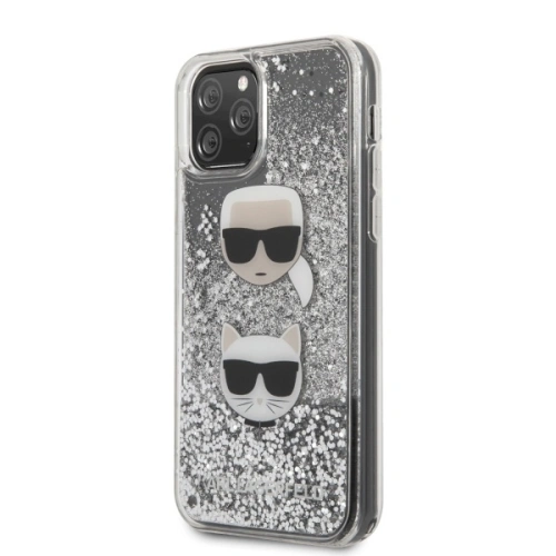 Kup Karl Lagerfeld Apple Tasche KLHCN65KCGLSL iPhone 11 Pro Max Hartschale silber/silber Glitter Karl&Choupette - KLD266SLV - {ean13} - Sklep Home Screen