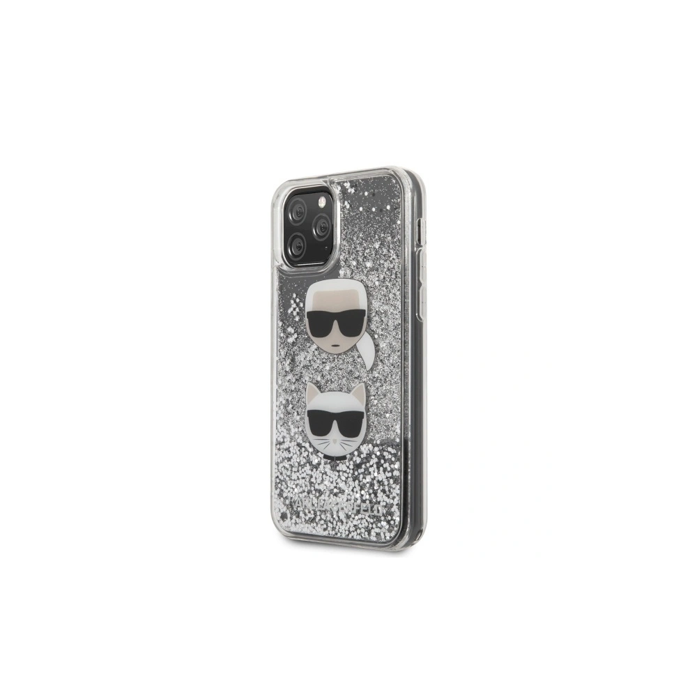 Etui Karl Lagerfeld KLHCN65KCGLSL Apple iPhone 11 Pro Max hardcase srebrny/silver Glitter Karl&Choupette