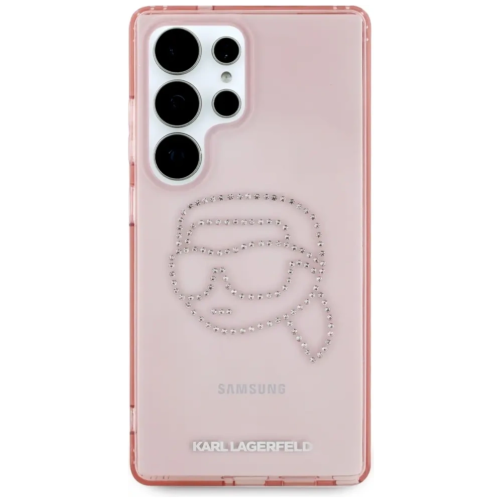 Etui Karl Lagerfeld Rhinestones K. Head Logo do Samsung Galaxy S25 Ultra różowy