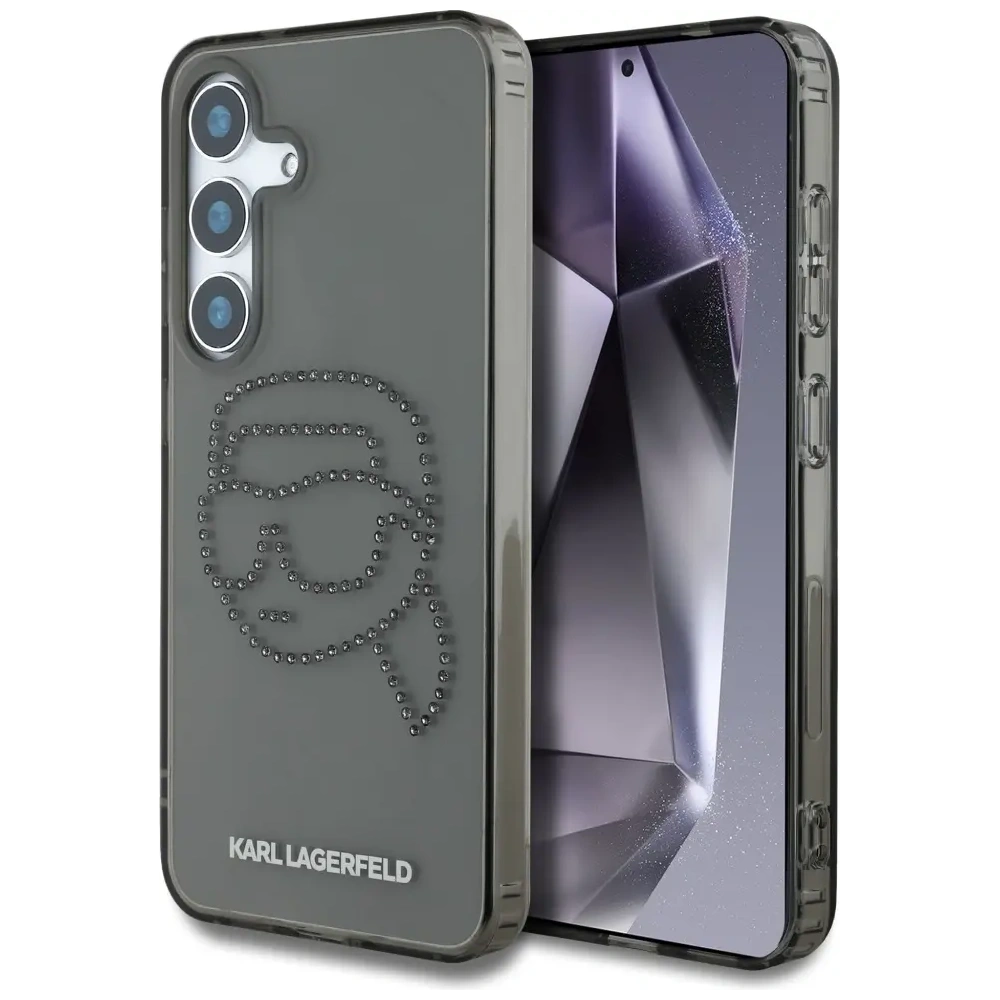 Etui Karl Lagerfeld Rhinestones Karl Head Logo do Samsung Galaxy S25 czarny