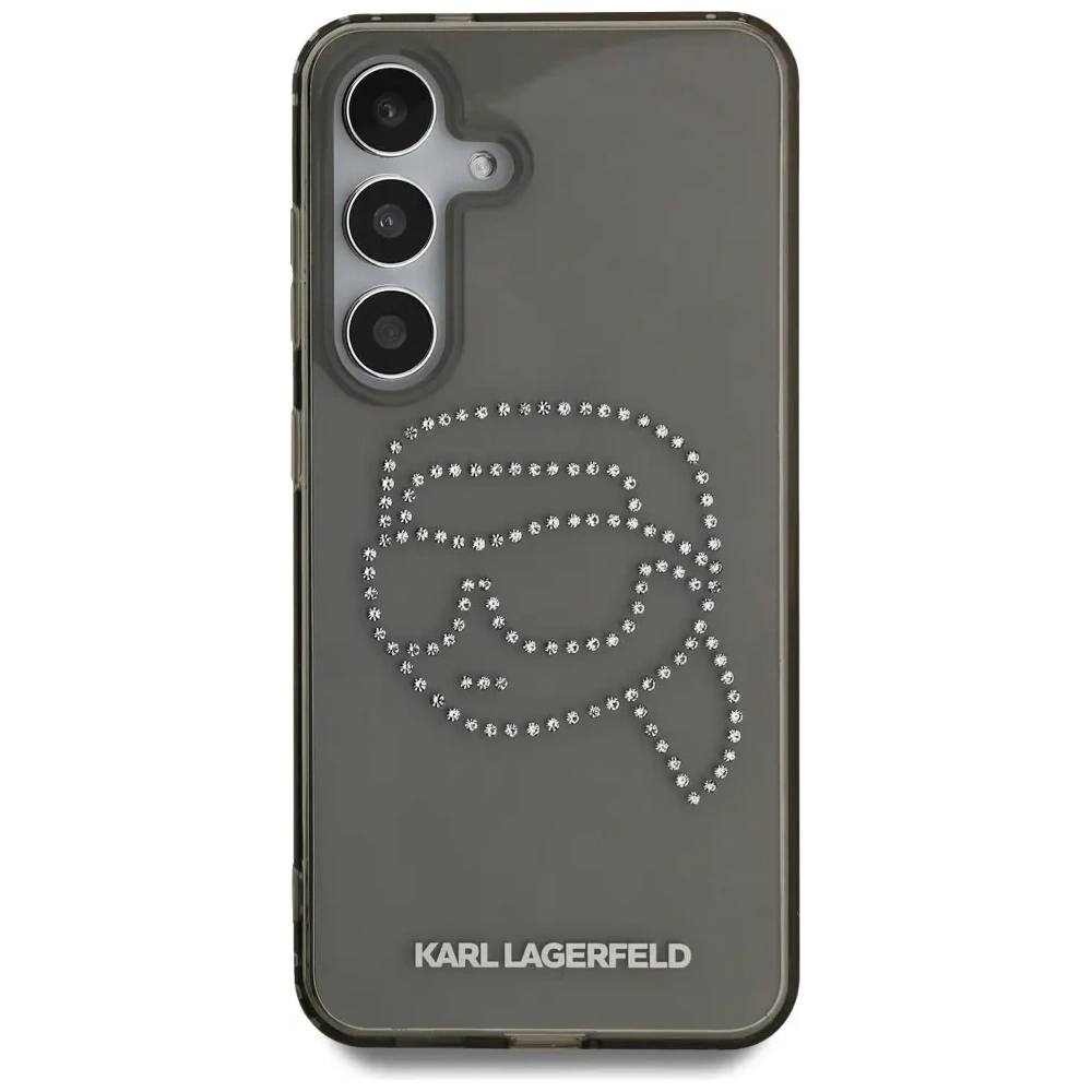 Etui Karl Lagerfeld Rhinestones Karl Head Logo do Samsung Galaxy S25 czarny