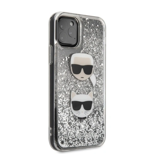 Kup Karl Lagerfeld Apple Tasche KLHCN65KCGLSL iPhone 11 Pro Max Hartschale silber/silber Glitter Karl&Choupette - KLD266SLV - {ean13} - Sklep Home Screen