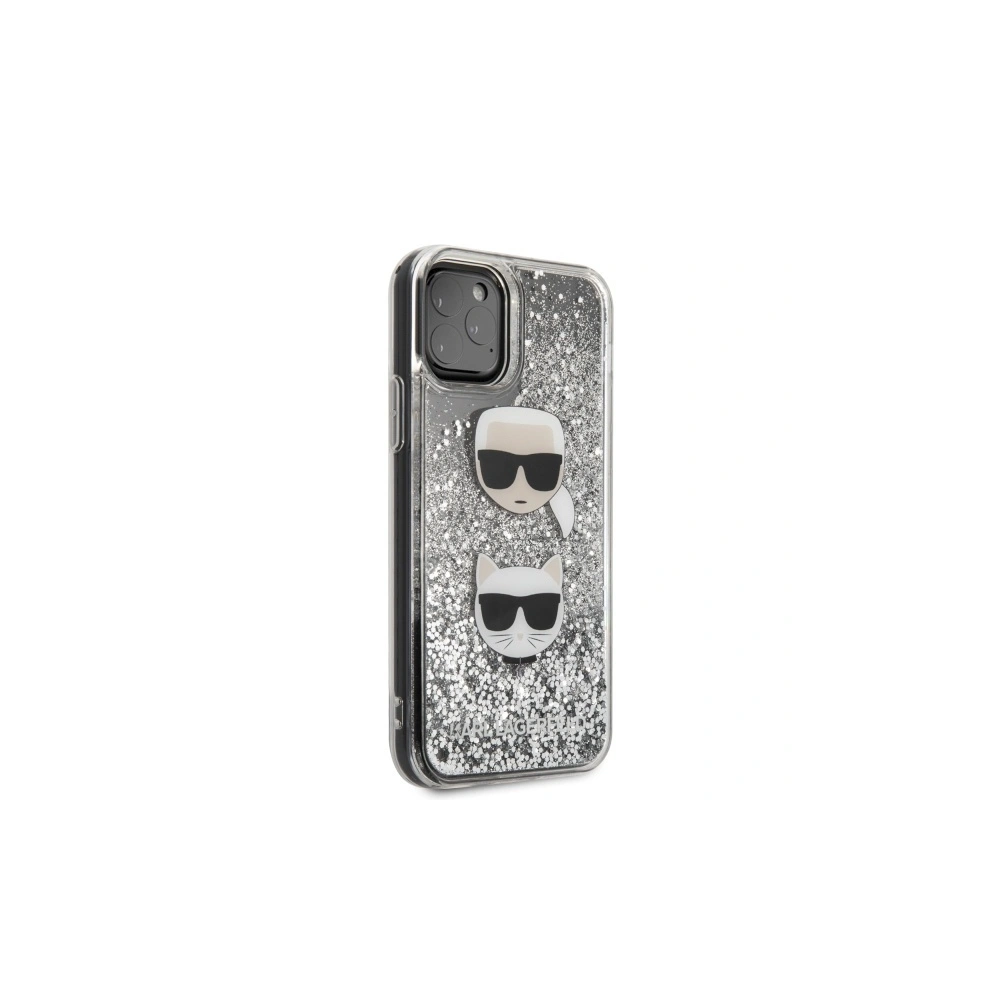 Etui Karl Lagerfeld KLHCN65KCGLSL Apple iPhone 11 Pro Max hardcase srebrny/silver Glitter Karl&Choupette