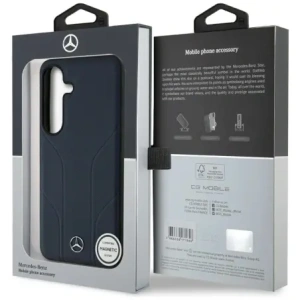 Kup Etui Mercedes Leather Debossed Lines MagSafe do Samsung Galaxy S25 niebieski - MRS308 - {ean13} - Sklep Home Screen