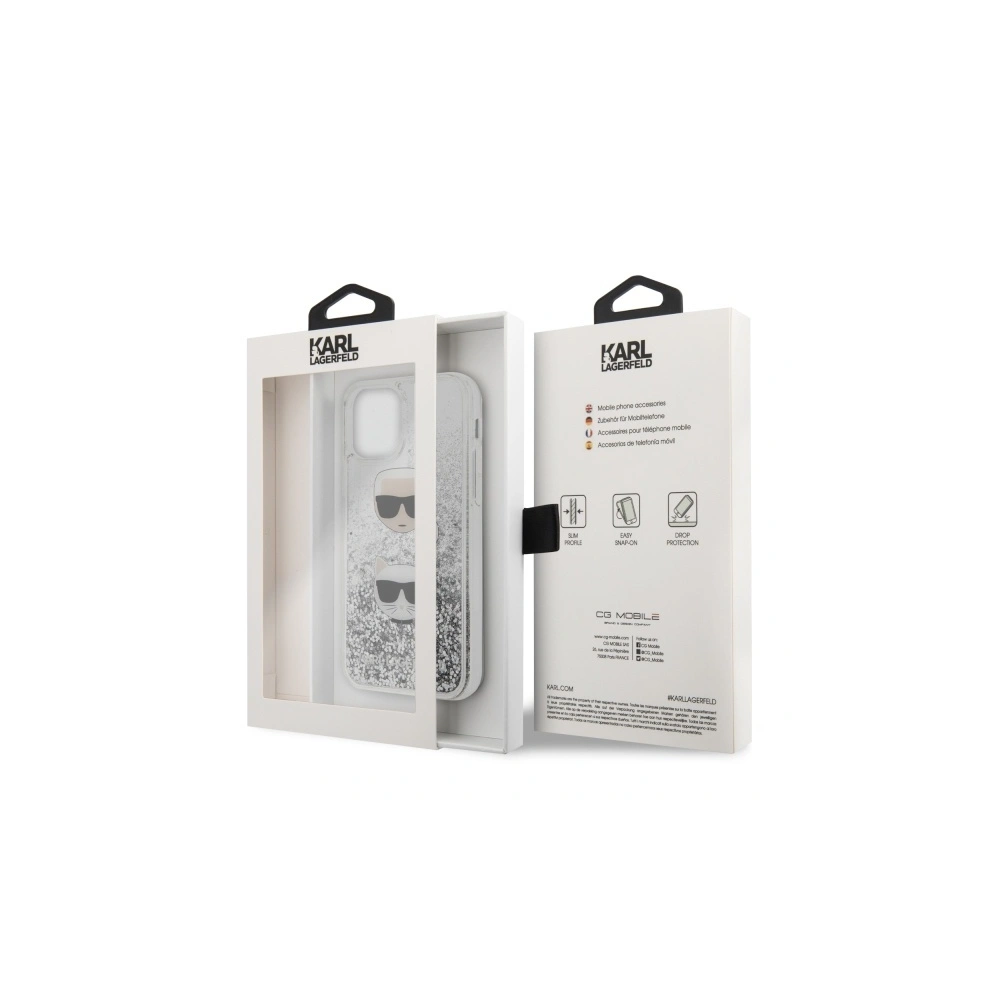 Etui Karl Lagerfeld KLHCN65KCGLSL Apple iPhone 11 Pro Max hardcase srebrny/silver Glitter Karl&Choupette