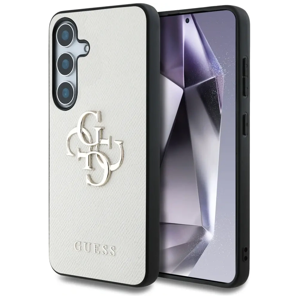 Etui Guess Grained Big 4G Logo Small Classic Logo do Samsung Galaxy S25 beżowy