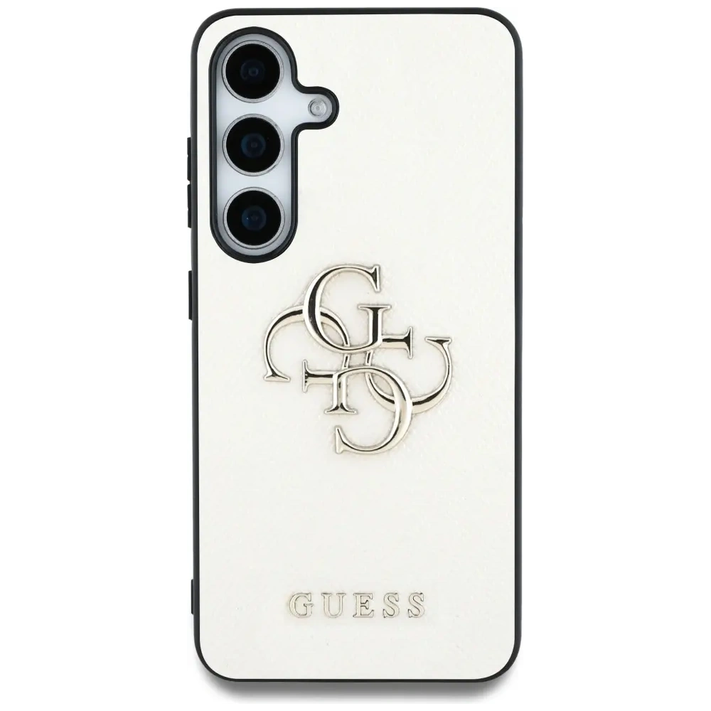 Etui Guess Grained Big 4G Logo Small Classic Logo do Samsung Galaxy S25 beżowy