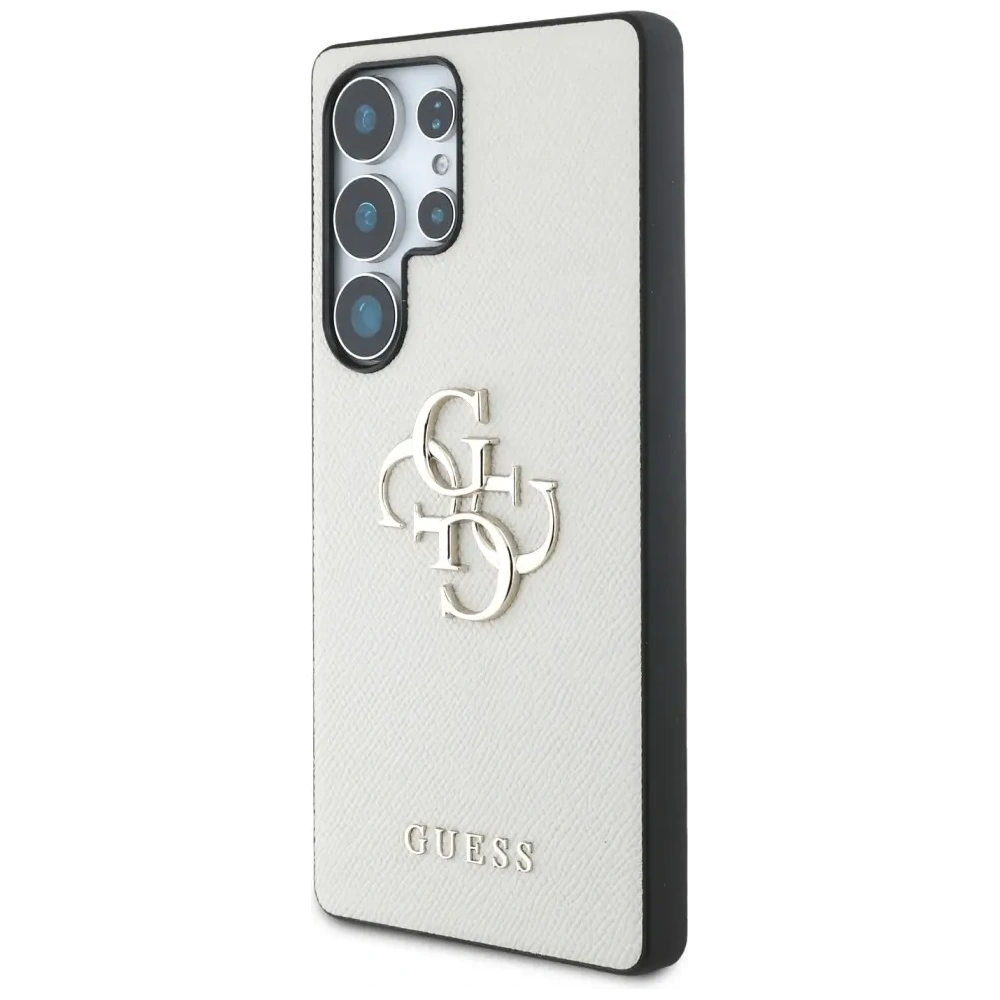 Etui Guess Grained Big 4G Logo Small Classic Logo do Samsung Galaxy S25 Ultra beżowy