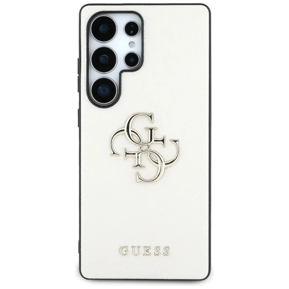 Etui Guess Grained Big 4G Logo Small Classic Logo do Samsung Galaxy S25 Ultra beżowy