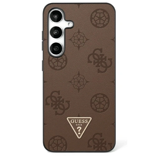 Buy Guess Grained Hot Stamp Peony Pattern Triangle Logo MagSafe Samsung Galaxy S25 brown - GUE4320 - {ean13} - Home Screen Store Europe