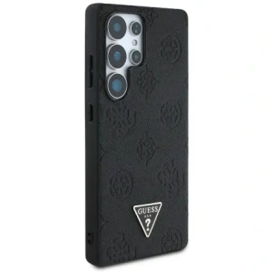 Kup Guess Model cu ștampila caldă granulat, model de bujor, logo triunghiular MagSafe Samsung Galaxy S25 Ultra negru - GUE4322 - {ean13} - Sklep Home Screen