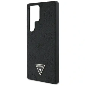 Kup Guess Model cu ștampila caldă granulat, model de bujor, logo triunghiular MagSafe Samsung Galaxy S25 Ultra negru - GUE4322 - {ean13} - Sklep Home Screen