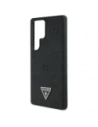 Etui Guess Grained Hot Stamp Peony Pattern Triangle Logo MagSafe do Samsung Galaxy S25 Ultra czarny