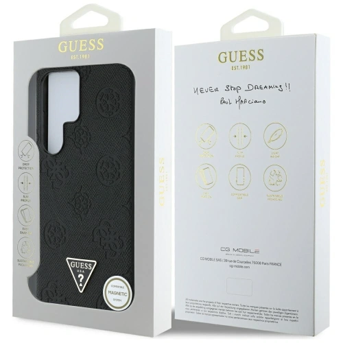 Kup Etui Guess Grained Hot Stamp Peony Pattern Triangle Logo MagSafe do Samsung Galaxy S25 Ultra černý - GUE4322 - {ean13} - Sklep Home Screen