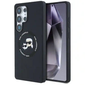 Etui Karl Lagerfeld Silicone Double Heads And Circle MagSafe do Samsung Galaxy S25 Ultra czarny