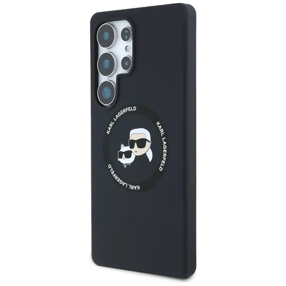 Etui Karl Lagerfeld Silicone Double Heads And Circle MagSafe do Samsung Galaxy S25 Ultra czarny