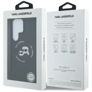 Etui Karl Lagerfeld Silicone Double Heads And Circle MagSafe do Samsung Galaxy S25 Ultra czarny