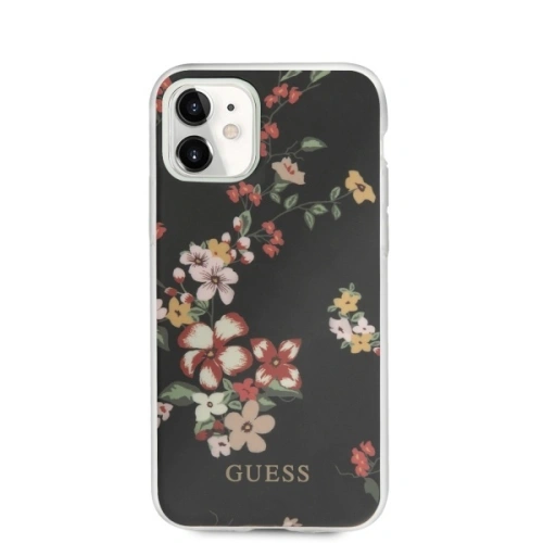 Kup Etui Guess GUHCN61IMLFL04 Apple iPhone 11 negru/black N°4 Flower Collection - GUE476BLK - {ean13} - Sklep Home Screen