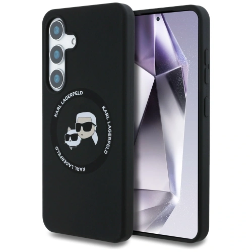 Kup Karl Lagerfeld Silikon Doppelköpfe und Kreis MagSafe Samsung Galaxy S25+ Plus schwarz - KLD21918 - {ean13} - Sklep Home Screen