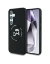 Etui Karl Lagerfeld silikonové dvojité hlavy a kruh MagSafe pro Samsung Galaxy S25+ Plus černé
