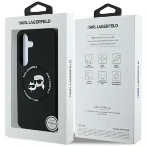 Kup Etui Karl Lagerfeld silikonové dvojité hlavy a kruh MagSafe pro Samsung Galaxy S25+ Plus černé - KLD21918 - {ean13} - Sklep Home Screen