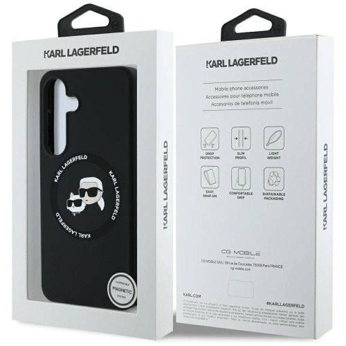 Kup Karl Lagerfeld Silikon Doppelköpfe und Kreis MagSafe Samsung Galaxy S25+ Plus schwarz - KLD21918 - {ean13} - Sklep Home Screen