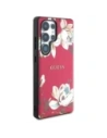 Etui Guess Grained Printed Flower Pattern MagSafe do Samsung Galaxy S25 Ultra fuksja