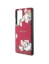 Etui Guess Grained Printed Flower Pattern MagSafe do Samsung Galaxy S25 Ultra fuksja