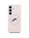 Etui Karl Lagerfeld Silicone Double Heads And Circle MagSafe do Samsung Galaxy S25+ Plus różowy