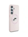 Etui Karl Lagerfeld Silicone Double Heads And Circle MagSafe do Samsung Galaxy S25+ Plus różowy