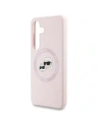 Etui Karl Lagerfeld Silicone Double Heads And Circle MagSafe do Samsung Galaxy S25+ Plus różowy