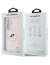 Etui Karl Lagerfeld Silicone Double Heads And Circle MagSafe do Samsung Galaxy S25+ Plus różowy