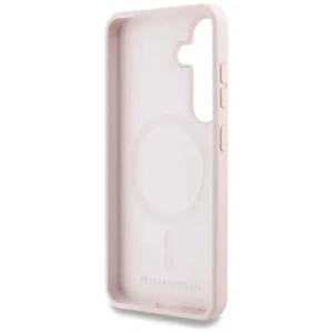 Etui Karl Lagerfeld Silicone Double Heads And Circle MagSafe do Samsung Galaxy S25 różowy