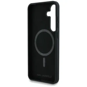 Etui Karl Lagerfeld Silicone Graffiti Ikonik Printed Logo MagSafe do Samsung Galaxy S25 czarny